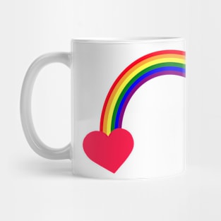 Valentine's day. Love red heart with gay rainbow. Mug